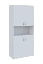 NN 5 - 84DN skříň vysoká, 4-dveřová/nika, 1800x800x400, bílá